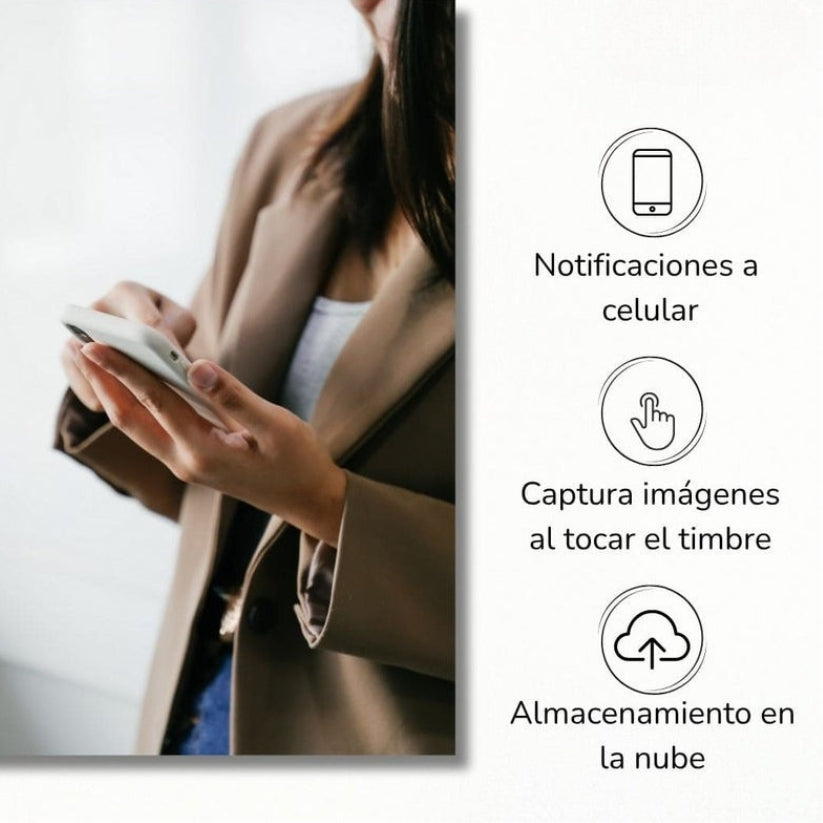 Timbre Inalámbrico Video Portero Wi-Fi con Cámara